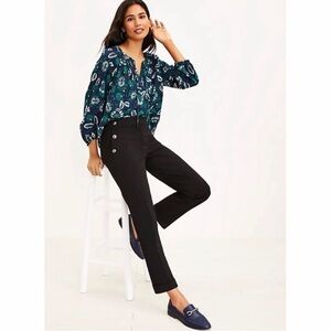 LOFT Devin Slim Sailor Pants — Black‎ — Size 6 — NWT